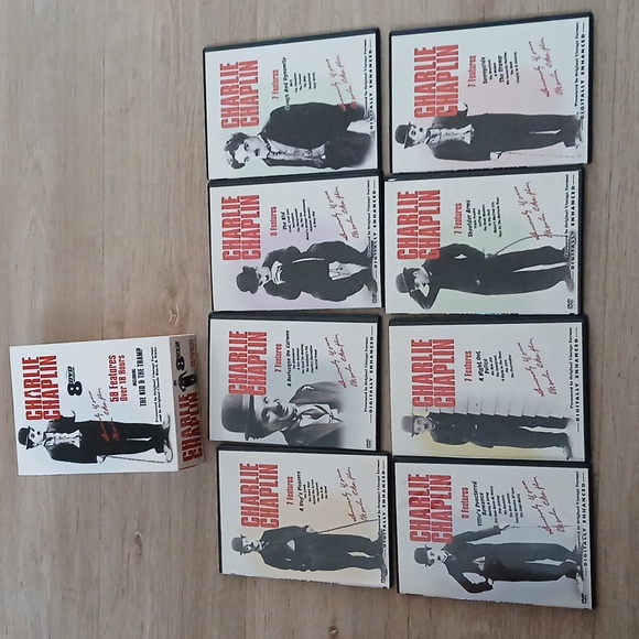 Charlie Chaplin Digitally Enhanced 8 DVD Video Disc Set With 58 Movies Featured - Picture 1 of 8